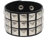 New Skull 2024 Punk Gothic Rock Chains Metal Stud Spikes Rivet Pu Leather Wristband Bangle Wide Cuff Bracelet Women Men Jewelry