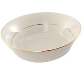 Crc Ensaladera de Porcelana Blanca con Filo de Oro | Bremen - Elegante Diseño