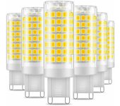 Bombilla LED G9, Paquete 6, Ahorro Energía 7W, Blanco Frío
