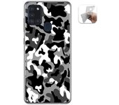 Tumundosmartphone Funda Gel Tpu para Samsung Galaxy A21s diseño Snow Camuflaje Dibujos