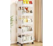 Trolley Bookshelf Kitchen, Living Room, Bedroom, Storage Shelf Kitchen Corner Slit Storage Cabinet Bathroom Home Organizer