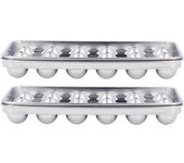 Bandeja de cubitos de hielo de acero inoxidable 304 para congelador, molde para hacer bolas de hielo de 18 rejillas, moldes redondos para cubitos de hielo, molde metálico reutilizable para hacer cubitos de hielo, pasteles, chocolate y pudines.