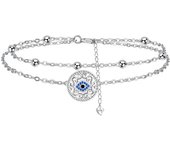 Bracelet Femmes Argent 925, Bracelet Femme Réglable 17+4cm - Fête des Mères Saint Valentin Cadeau - Avec Boîte Cadeau argent-Trèfle à quatre feuilles