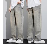 Summer Autumn Denim Jeans Men's Loose Wide Leg Trendy Versatile Pants Straight Brand All Matching Young Pants High Quality