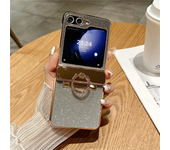 Glitter Ring Holder Stand Case for Samsung Galaxy Z Flip 6 5 4 3 ZFlip flip4 Flip5 Bracket Bling Diamond Gradient Plating Cover