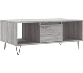 vidaXL Mesa de centro madera contrachapada 90x50x36,5 cm Blanco, Negro, Blanco brillante Mesita de Salón o Comedor o Auxiliar Mesa de Café Meuble Salón