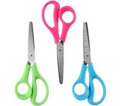 3 Tijeras para manualidades para zurdos, Hojas de Maple inoxidable with Mangos de plástico, Green, Azul y Rojo Rosa.