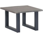 vidaXL Mesa de centro con borde natural acacia maciza 60x60x40 cm Marrón, Gris, Mesita de Salón o Comedor o Auxiliar Mesa de Café Meuble Salón