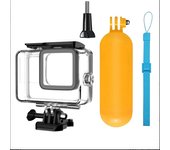 Waterproof Case and Floating Hand Grip for GoPro Hero 12 11 10  9 Supports 40M/131FT Underwater Scuba Snorkeling Deep Diving