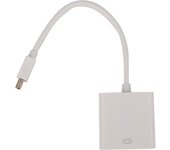 For MacBook Air Pro iMac Mac Mini Thunderbolt Mini DisplayPort Display Port Mini DP To VGA Cable Adapter 1080P(white)