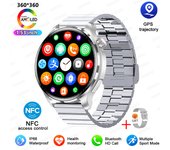 Reloj inteligente para hombre, dispositivo con Pantalla HD AMOLED de 360x360, Llamadas por Bluetooth y Azúcar en la sangre, con GPS Track, NFC, IP68, 360*360 HD Pantalla Para Android IOS