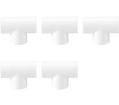 20mm PVC Tee 3 Way Water Pipe Tube Adapter Connectors White 5 Pcs