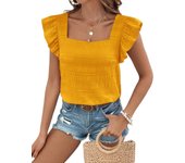 Sleeveless Ruffle Loose Female Tops Frill Top Novelty 2024 Modern Long Women's Shirt and Blouse Simple Cheap Stylish Cool Tall M