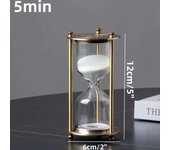 5/10/15/30/60 Minutes Retro Metal Hourglass Creative Kid's Toothbrush Timer Glass Sand Clock Living Room Desktop Office Decor