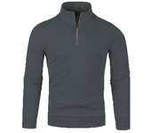 Men's autumn and winter long sleeved sweater, mid high collar with half zipper, women's knitted sweater