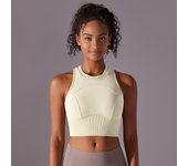 Hamidou Women's Yoga Tops Knit Solid Color Shaping Tank Top Back Cutout Yoga Clothing Fitness Sports Running Sleeveless Tank Top