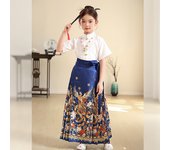 New horse faced Hanfu set for girls, Chinese Ming children's ancient Tang style daily spring and summer
