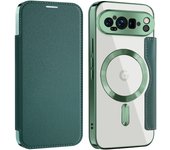 Magsafe Leather For Google Pixel 9 Pro XL 7A 8A Case Magnetic Book Card Clear Back Protection Cover