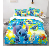 Cute Cartoon Stitch Love Child Duvet Cover Set HD Comforter Cover Bedclothes for Kids Bedding Sets Bedroom Decor