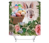 Lovely Bird Pet Bulldog Art Dog Printing Bathroom 3D Shower Curtains Waterproof Polyester Fabric Bath Curtain