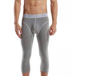3/4 Leggings Men Compression Pants Running Gym Tights Fitness Leggins Sportswear Shorts High Elastic Breathable Sport Long John