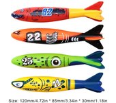 4 Uds juguetes de buceo de verano de plástico para niños juguetes de agua para piscina anillo de hierba de agua accesorios de piscina de buceo con delfines