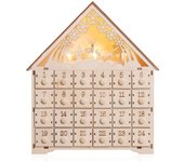 Advent Calendar 2024, 24-day countdown calendar,Wooden, White,Christmas gifts for children
