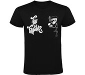 Camiseta Negra con Logotipo de Fito y Fitipaldis Hombre 100% Algodón  Mangas Cortas