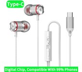 9D HIFI Heavy Bass Earphone 3.5MM AUX/Type-C Digital Chip 7.1 Surround Stereo Wired Headset With Mic Earbud For Samsung Android
