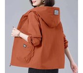 2025 Spring Autumn New Hooded Windbreaker Women Korean Mid-Length Zipper Coat Female Casual Outerwear Loose Jacket