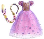 Halloween Kids, Rapunzel Costume Little Girls, Purple With Sequins, Princess Dress For Cosplay 3 4 5 6 7 8 9 10 Years