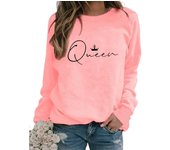 Queen Autumn and Winter Women's Top Printed Casual Loose Sweatshirt HB064