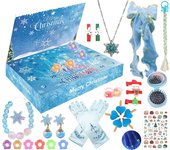 Calendario Adviento 2024,24 cuadrados de accesorios niña de hielo y nieve,Christmas Calendario Adviento Regalo para Niños y Niñas