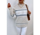 Suéter cálido de punto para mujer, jersey de cuello medio alto, copo de nieve, otoño e invierno, 2025