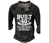 Camiseta hombre, Henley, manga larga, cuello V, deportes callejeros, botones, diseño