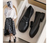 Zapatos de mujer de pie ancho hermana gorda 35-42 zapatos estilo Inglaterra zapatos individuales de fondo grueso Lefou zapatos d