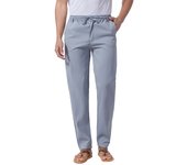 Pantalones casuales masculinos sueltos, grandes, elásticos, pantalones de algodón de cintura elástica y pantalones sólidos