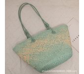 Luojia Straw Weaving Bag Hand-Woven Vegetable Basket Large Capacity French Rattan Bag Beach Vacation Style Single-Shoulder Beach Bag
