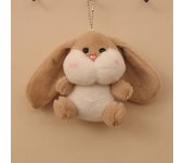 Nuevo producto, serie Little Chubby Dun, muñeco de peluche de conejo gordito de orejas largas, llavero, colgante de mochila, regalo de amigo.
