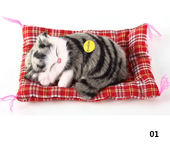 Juguetes de peluche de simulación de animales para niños, muñeco de felpa para dormir, gatos con sonido, decoraciones de juguete, regalo de cumpleaños para niños