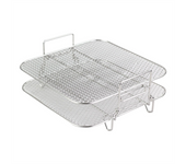 2-Layers Air Fryer Rack Stackable Grid Grilling Rack Stainless Steel for 4.2-5.8QT Air Fryer Kitchen Oven Steamer Cooker