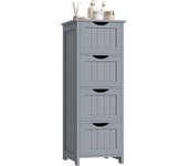 Cómoda Mueble de 4 Cajonera Aparador Armario Botiquín Lateral Mueble Almacenaje Organizador para Baño Cocina Salón y Dormitorio MDF 30X30X82cm