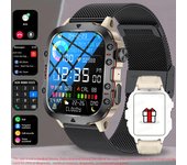 Reloj Inteligente para Fitness Rugged Military 1.96 pulgadas, Bluetooth call,NFC, Llamadas de Voz Ai, Monitor de Ritmo Cardíaco,100 + modo deportivo,GPS Deportivo, Música, Impermeable 3ATM,para Android IOS Reloj deportivo