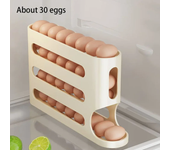 Soporte de huevos rodante automático de 4 capas, caja de almacenamiento de huevos para nevera, contenedor, cocina, dispensador de huevos, organizador para nevera