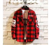 Men's checkered shirt, casual top, thin, spring and autumn