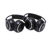 2 x Double Infrared Stereo Wireless Headphone Headset IR Car DVD Player Headrest Black