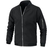 Bomber Jacket Men's Spring and Autumn Casual All-match Slim Stand Collar Baseball Jacket Large Size Jacket Tactical Outdoor Windproof Work