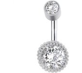 1Pc 14g  surgical steel belly piercing aaa zircon 2022 new tunnel ball piercings clear 14g belly button ring body jewellery