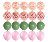 20Pcs Jungle Animal Theme Retro Green Gold White Latex Balloons Wedding Baby Shower Birthday Party Decoration Supplies