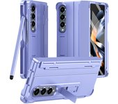 Flameproof For Samsung Galaxy Z Fold 4 Case Pen Slot Stylus Glass Film Stand Hinge Protection Cover